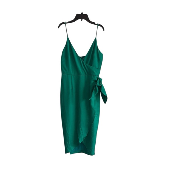 Lovers + Friends Orchid‎ Dress Green Wrap Cocktail Party Size M - Picture 3 of 11